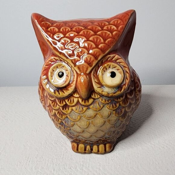Other - VINTAGE ceramic Hoot Owl figurine Hollow Body Money Stash